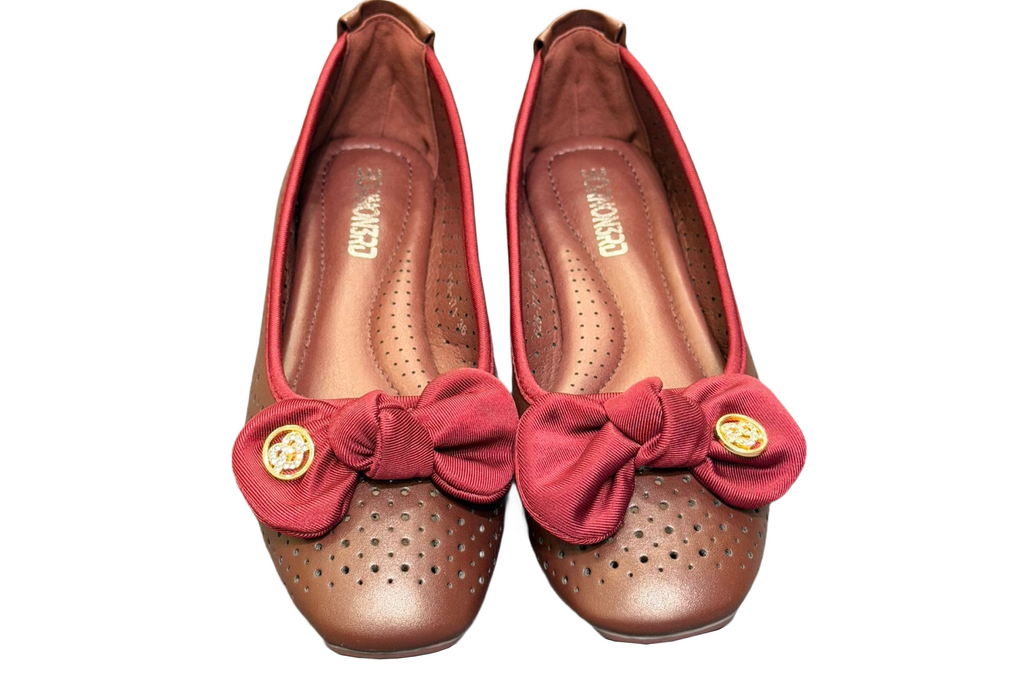 Maroon Coffee Fancy Shoes For Women