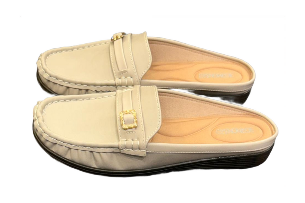 Khaki Brown Mules For Women
