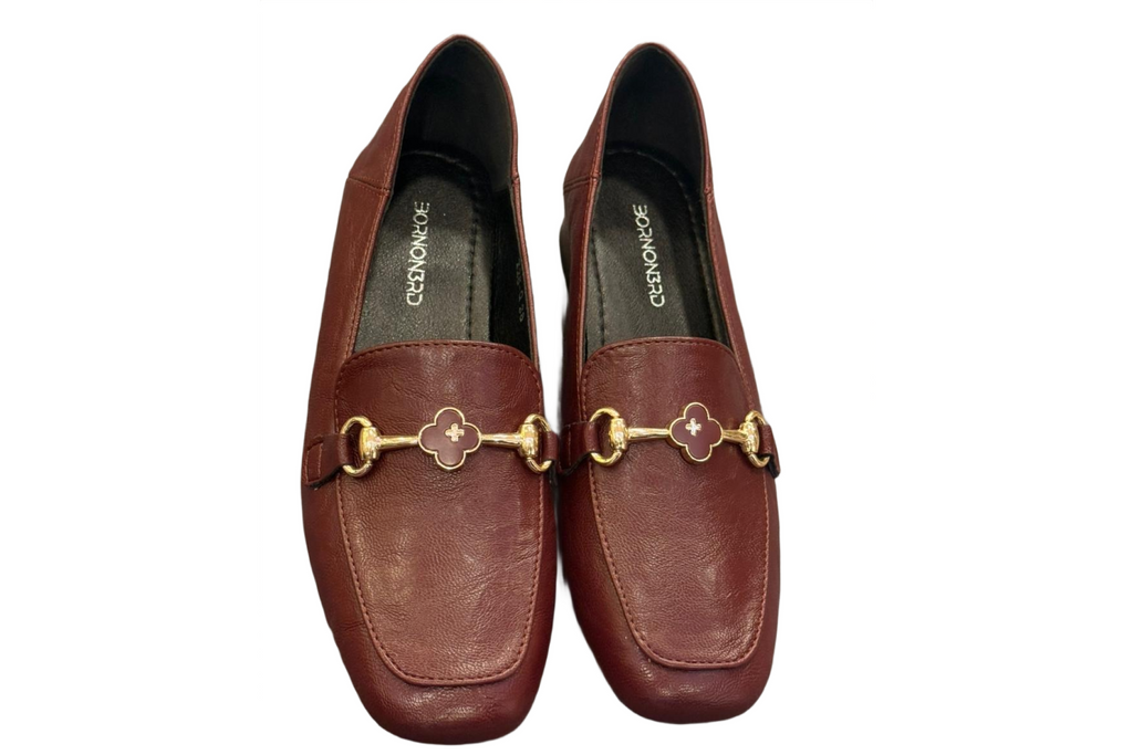 Black Maroon Heel Shoes For Women